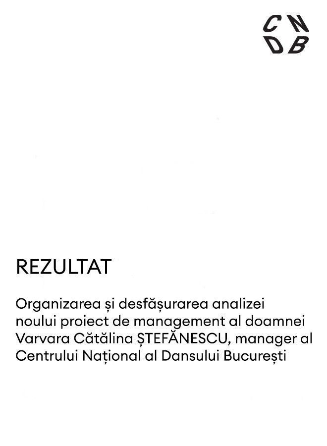 REZULTAT - Organizarea și desfășurarea analizei noului proiect de management